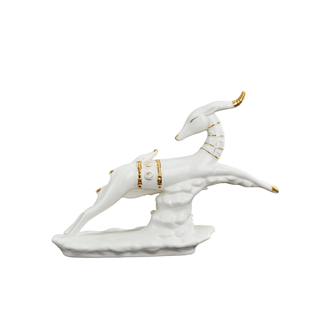 【Creative Feng Shui Wealth Mother & Baby Deer Ceramic Decorative Statue】— Elegant Home Accent for Living Room, TV Cabinet, & Bar Decor